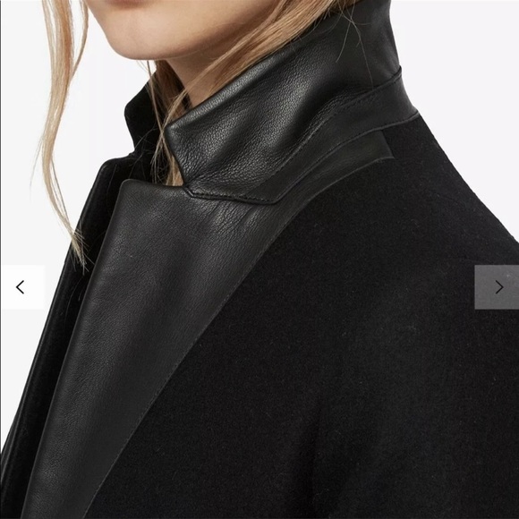 All Saints Wool and Leather Coat - Leni - Picture 2 of 9